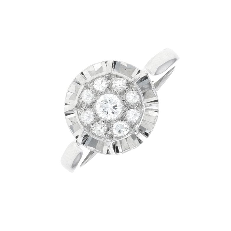 Bague vintage diamants 0.23 carat or blanc 3.65g Comme neuf -  reconditionné disponible sur Gemme Les Bijoux